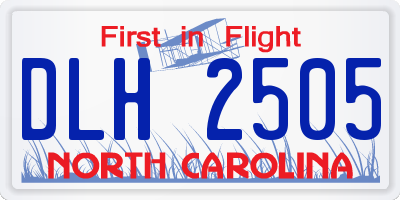 NC license plate DLH2505