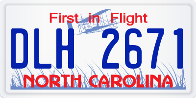NC license plate DLH2671