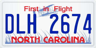 NC license plate DLH2674