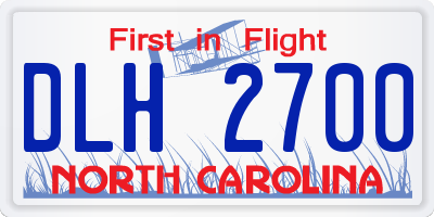 NC license plate DLH2700