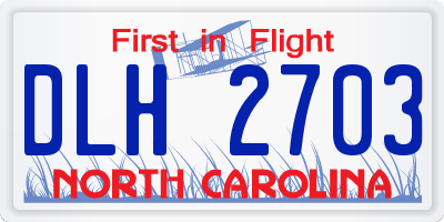 NC license plate DLH2703