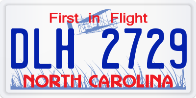 NC license plate DLH2729
