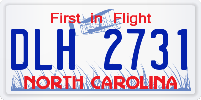 NC license plate DLH2731