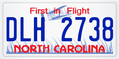 NC license plate DLH2738