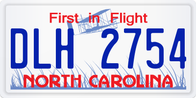 NC license plate DLH2754