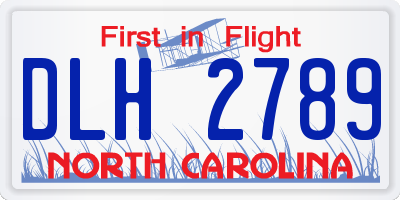 NC license plate DLH2789