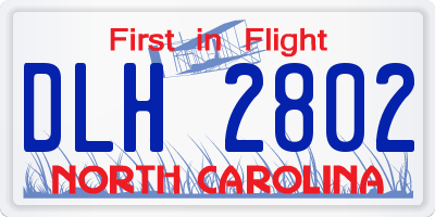 NC license plate DLH2802