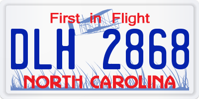 NC license plate DLH2868
