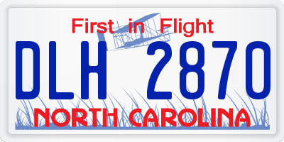 NC license plate DLH2870