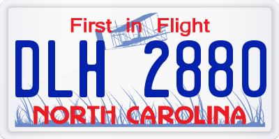 NC license plate DLH2880