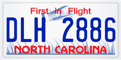 NC license plate DLH2886