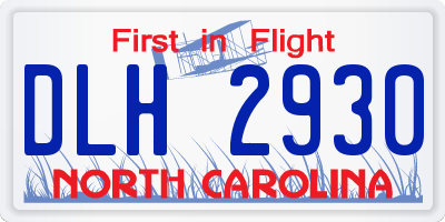 NC license plate DLH2930