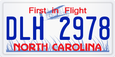 NC license plate DLH2978