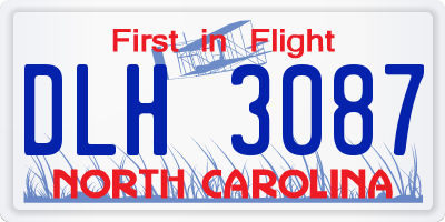 NC license plate DLH3087