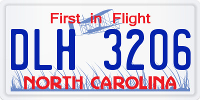 NC license plate DLH3206