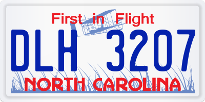 NC license plate DLH3207