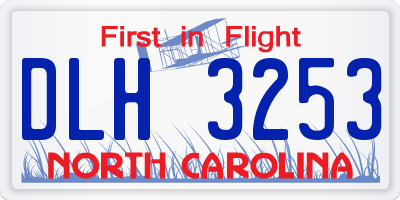 NC license plate DLH3253