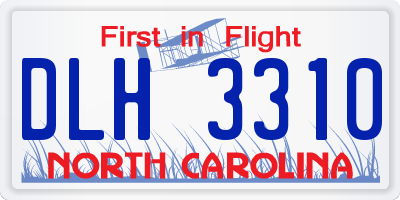 NC license plate DLH3310