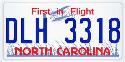 NC license plate DLH3318