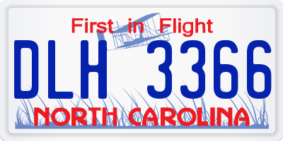 NC license plate DLH3366