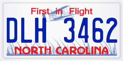 NC license plate DLH3462