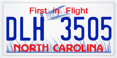 NC license plate DLH3505