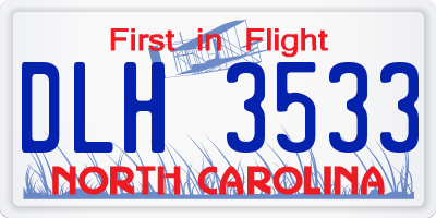 NC license plate DLH3533