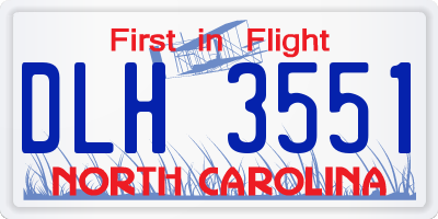 NC license plate DLH3551