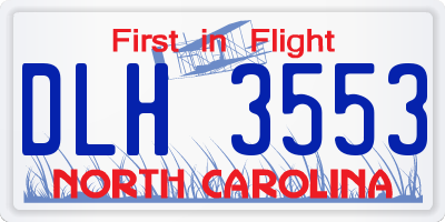 NC license plate DLH3553