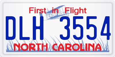 NC license plate DLH3554