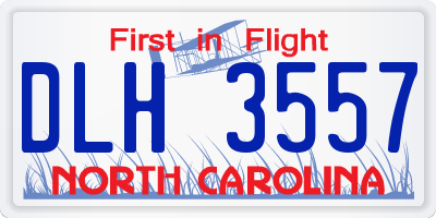 NC license plate DLH3557