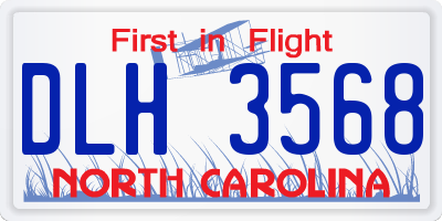NC license plate DLH3568