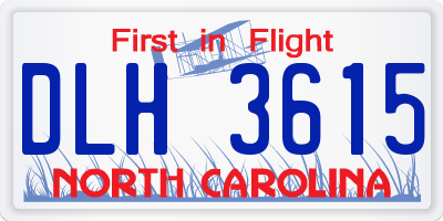 NC license plate DLH3615
