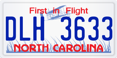 NC license plate DLH3633