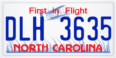 NC license plate DLH3635