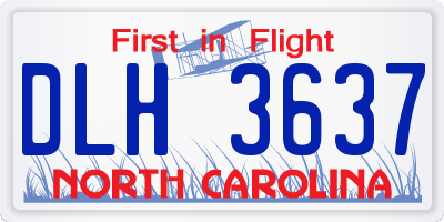 NC license plate DLH3637
