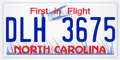 NC license plate DLH3675