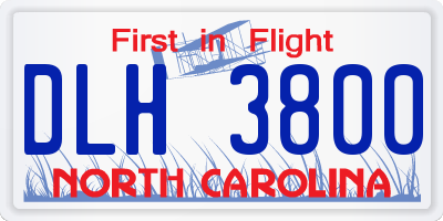 NC license plate DLH3800