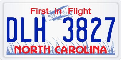 NC license plate DLH3827