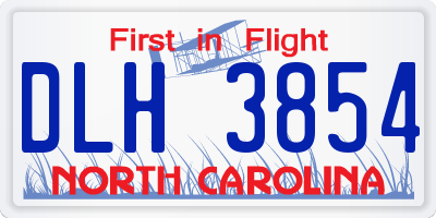NC license plate DLH3854