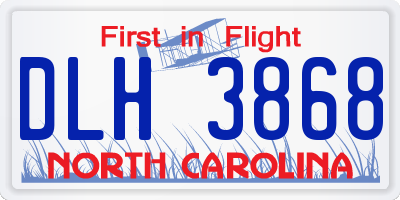 NC license plate DLH3868