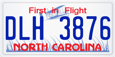 NC license plate DLH3876