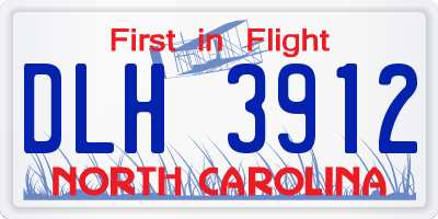 NC license plate DLH3912