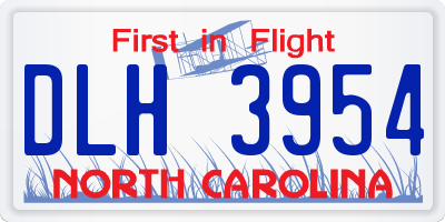 NC license plate DLH3954