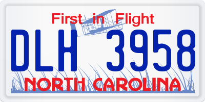 NC license plate DLH3958