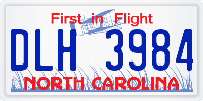 NC license plate DLH3984
