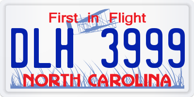 NC license plate DLH3999