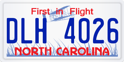 NC license plate DLH4026