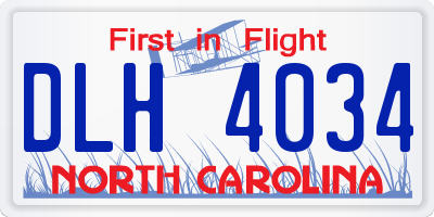 NC license plate DLH4034