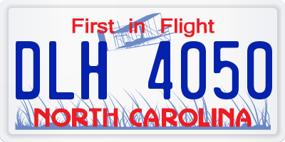 NC license plate DLH4050